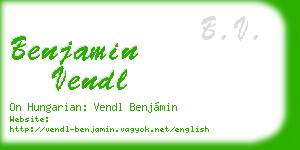 benjamin vendl business card