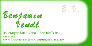 benjamin vendl business card